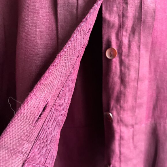 Kenzo Paris Deep Purple Linen Button Top - Picture 5 of 10